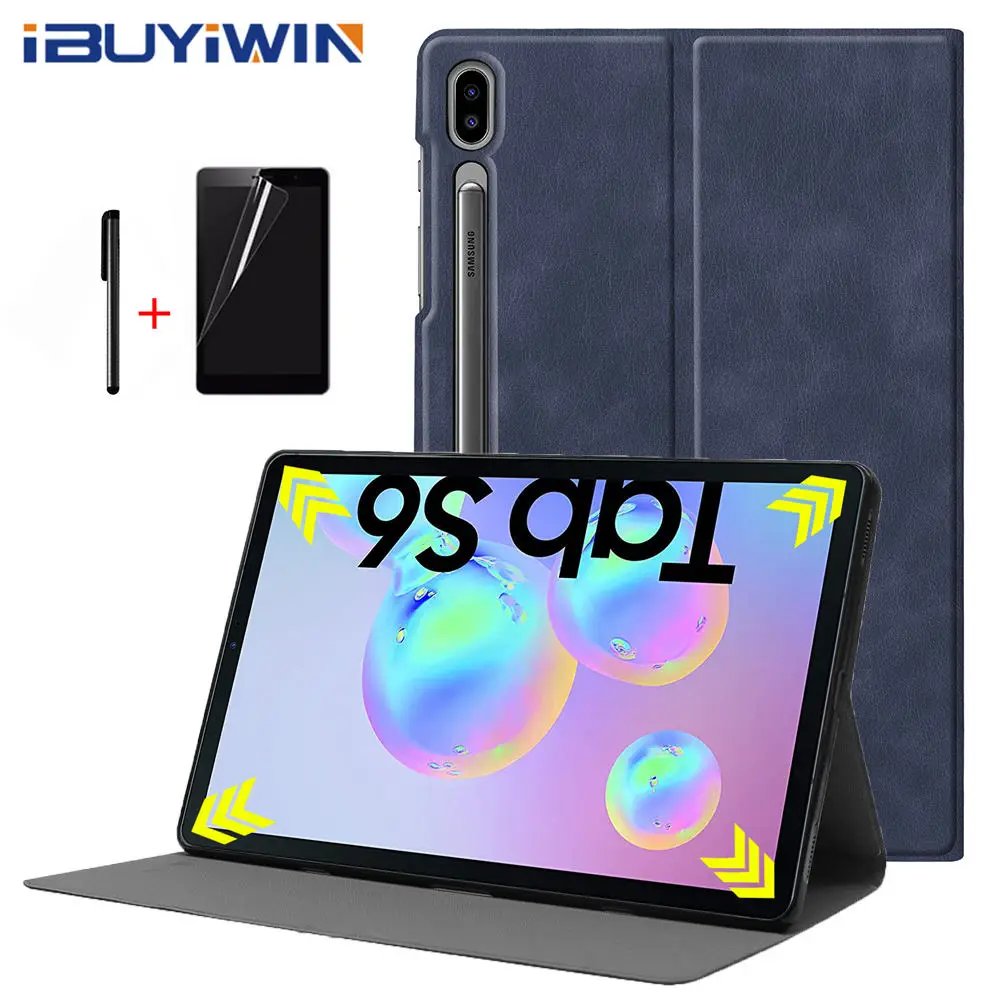 

iBuyiWin Premium Smart PU Leather TPU Cover for Samsung Galaxy Tab S6 10.5 SM-T860 SM-T865 10.5" Tablet Funda Case+Film+Pen