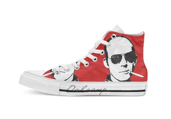 

Hunter S Thompson Smoking breathable Casual High Top lace-up Canvas shoes sneakers Drop shipping