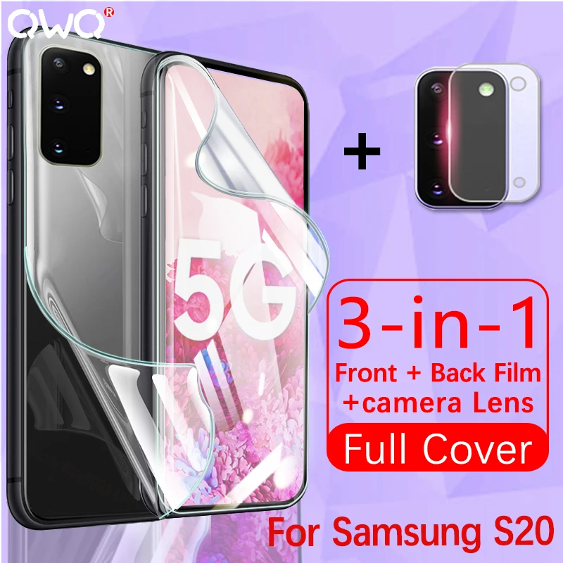 Protector de pantalla para Samsung Galaxy S20 fe A51 A50 A71 S8 S9 S20 Note 9 10 20 Plus Ultra S10E Lite, película de hidrogel, cristal de cámara vidrio protectores de pantalla