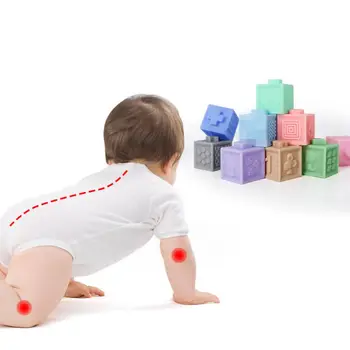 

Baby Grab Toy Building Blocks 3D Soft Hand Touch Balls Baby Massage Teethers Bath Toys 2020