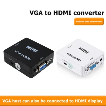 

1080P Video Audio Adapter HW-2107 VGA 3.5mm to HDMI Converter Classic Colors Simple Enduring for Display HDTV