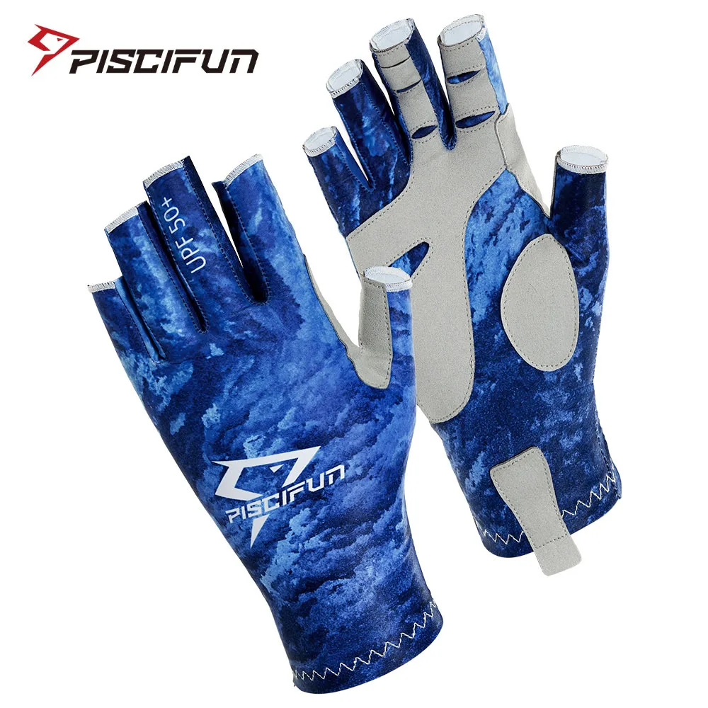 Piscifun UPF50 + спортивные рыболовные перчатки дышащие летние противоскользящие без пальцев для спорта на
