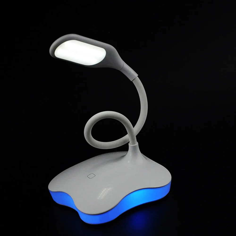 Светодиодный настольный светильник с сенсорным экраном usb 3 уровня с регулируемой яркостью, светодиодный светильник для чтения, лампа для спальни, ночник для книг - Цвет корпуса: B-Blue
