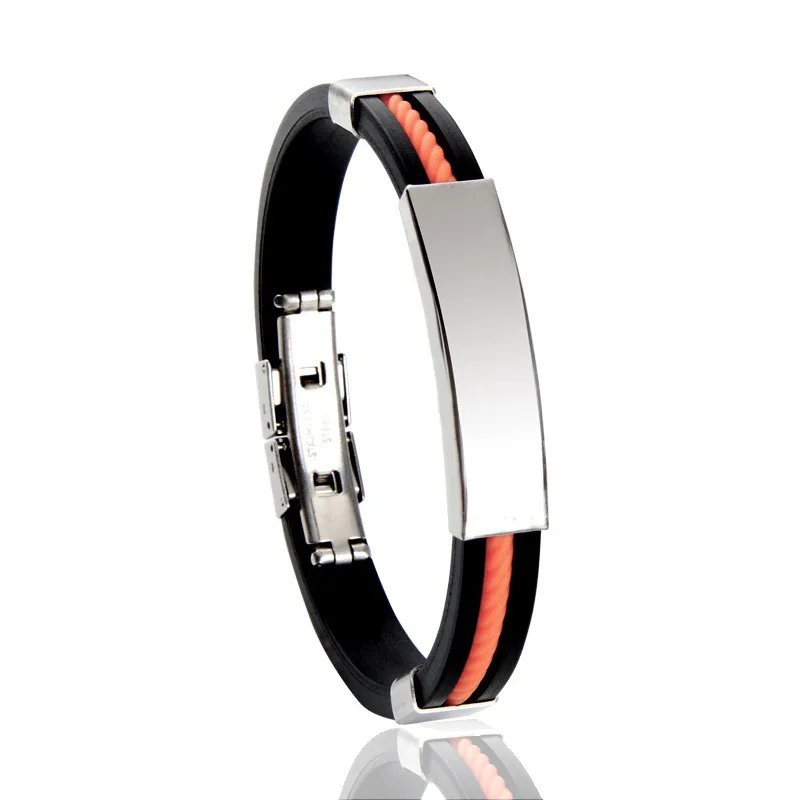 Silicone Bracelet Fashion Bracelet Fashion Jewelry Name Engrave Silicone Bracelet Inscription Friendship Bracelets For Women Men ID Bracelet Luxury Snap Button Jewelry