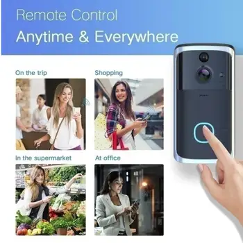 

Visual Doorbell Smart Video Doorbell WiFi Door Bell Universal HD Multifunctional PIR Night Vision 166° Two Way Audio