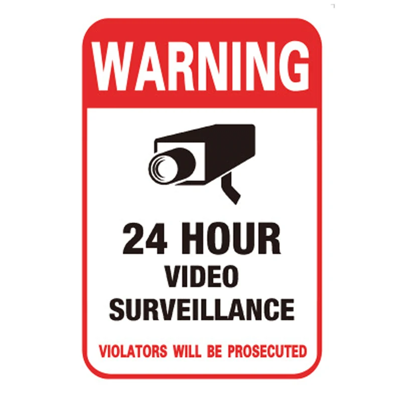 Alarm Surveillance Security Camera Video CCTV Sticker Warning Signs PVC 2PCS 