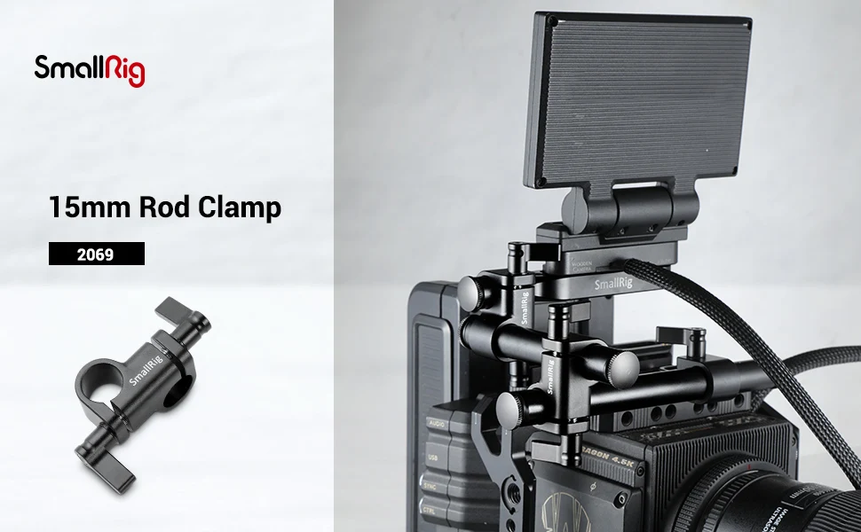 SmallRig 90-Degree 15mm Rod Clamp for Camcorder Video DIY Camera 15mm Rail Clamp Shoulder Support Mounting Accessories - 2069