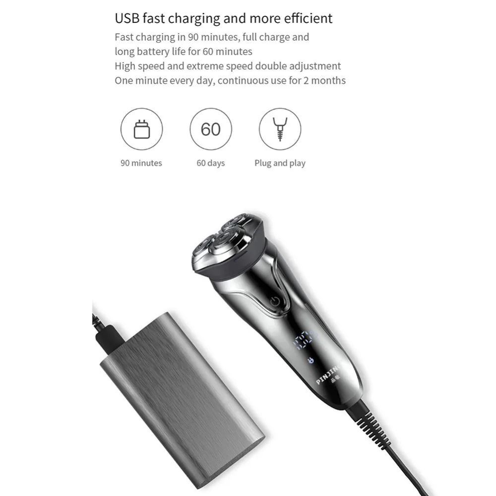 Xiaomi So White ES3 Electric Shaver for Men Mijia 3D Smart Control Beard Trimer Razor USB Charging Shaving Machine from Youpin (8)