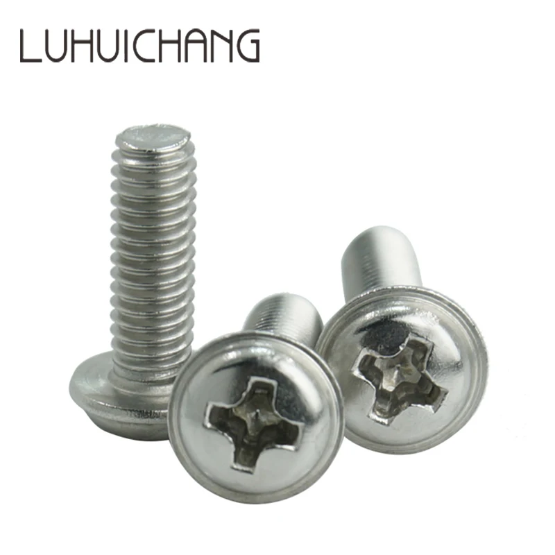 LuHuchang 50 шт. M6 нержавеющая сталь Phillips круглая шайба машина винт чехол точный