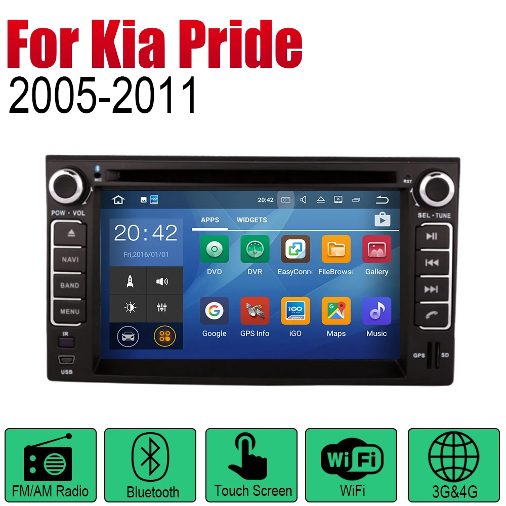 Автомобильный DVD плеер ZaiXi с GPS навигацией для Kia Pride Sedan 2005 ~ 2011 мультимедийная