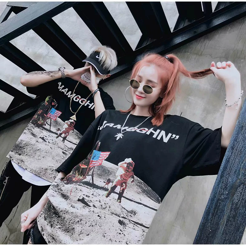 Printed Short Sleeve T-shirt for Loose Hip-hop Couple Half Sleeve Summer Printed Short Sleeve T-shirt for Loose Hip-hop Couple Half Sleeve Summer