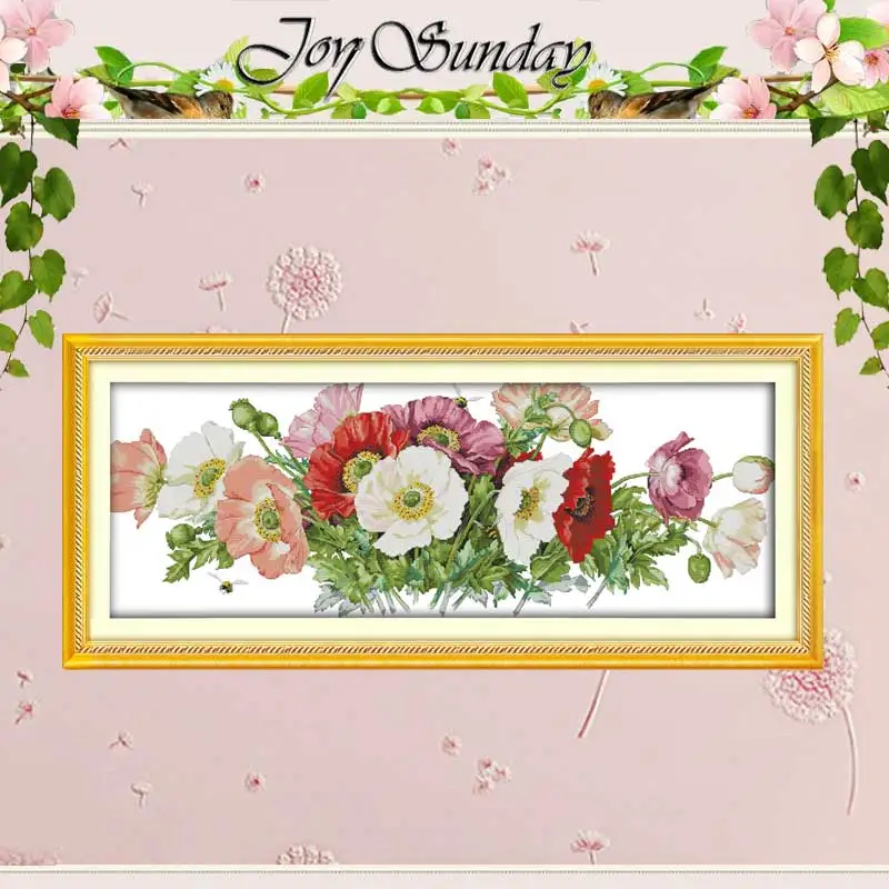 Poppies (7) Patterns Counted Cross Stitch 11CT 14CT Set Wholesale Cross-stitch Kit Embroidery Needlework | Дом и сад