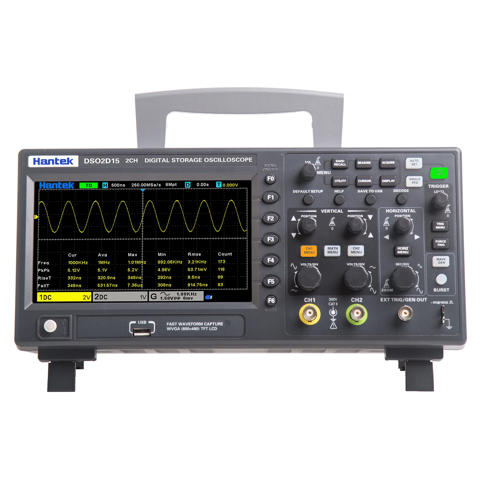 Digital Oscilloscope Hantek Digital Oscilloscope DSO2D15 2 Channels 150Mhz Storage