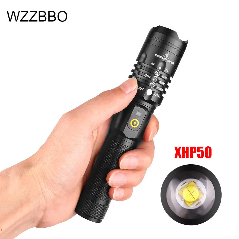

LED Rechargeable Flashlight Pocketman XML xhp50 linterna torch 4000 lumens Powerful Led Flashlight Outdoor Camping 18650 Batter