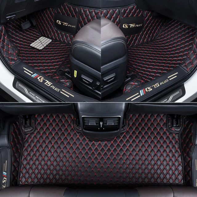 Car Floor Mats For Changan CS75 Plus 2021 2022 Double Layer Custom Auto Foot Pads Leather Carpet Cover Interior Floorliner Red One layer