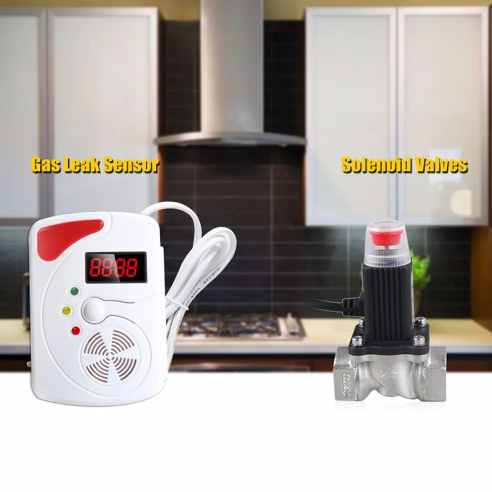 LESHP 433MHz High Sensitivity Smart Voice Gas Leakage Detector Digital Display LPG Detecting Device Home Security Alarm Sensor