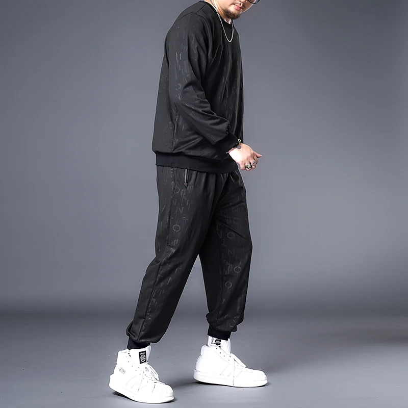 Plus size 7XL 6XL 5XL Suit Men 2020 Casual Tracksuit Mens  Man Set Pant Suits Solid Long Sleeved Male Clothing Hoodie+Pants - Image 4