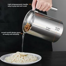 Oil-Pot Grease-Strainer-Container Stainless-Steel Cooking Kitchen Keeper with Dust-Proof-Lid