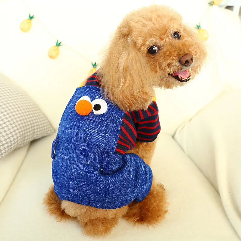 

Winter Warm Dog Coat Jacket Clothes For Small Medium Dogs Costume Autumn Pet Stripe Jumpsuit Puppy Outfit Pet Dogs Clothing