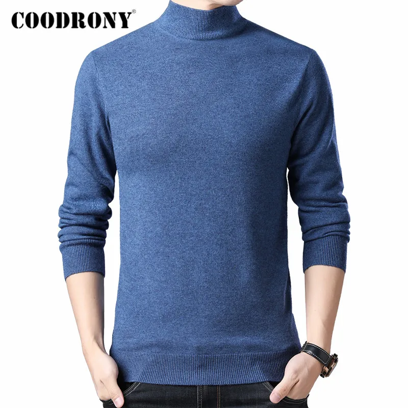Бренд COODRONY водолазка свитер для мужчин Повседневный Pull Homme зима 2019 толстый теплый