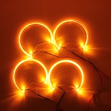 Rockeybright 4*131 мм кольца для BMW E46 E39 E38 E36 прожекторные фары halo Кольцо Комплект Желтый ангельские глазки комплект SMD светодиодный ангельские глазки