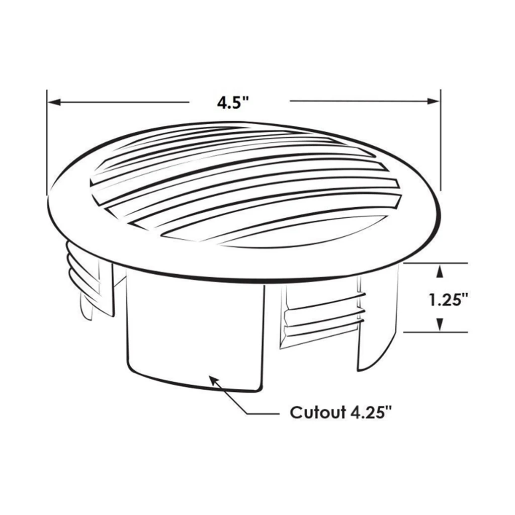2Pcs 4 inch 100mm 316 Marine Grade Stainless Steel Grill Airflow Vent Cover 81933SS-HP