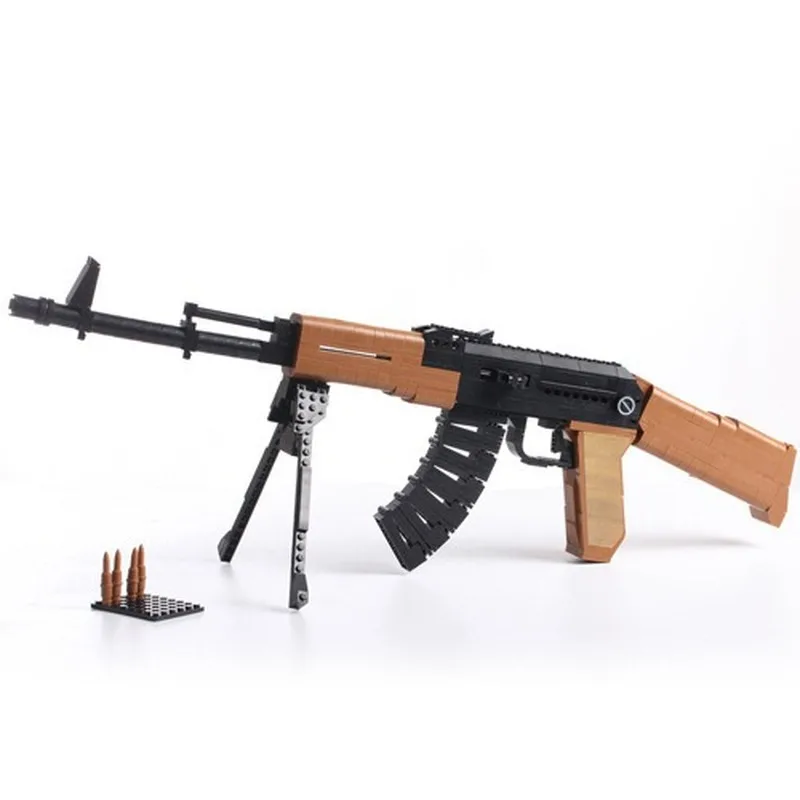 Military Firearms Model Building Blocks Super Armament AK47 Rifle Science And Education Assembled Building Block Toys