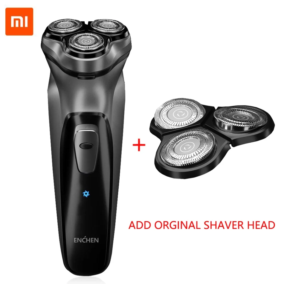 add shaver head Xiaomi Youpin 3D электробритва Enchen BlackStone электрическая бритва моющаяся триммер для бороды для мужчин перезаряжаемая бритва - Цвет: add shaver head