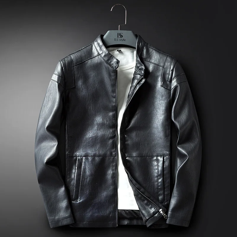 

MEN'S Leather Coat AliExpress Leather Jacket Men's Korean-style Slim Fit 2019 New Style Coat