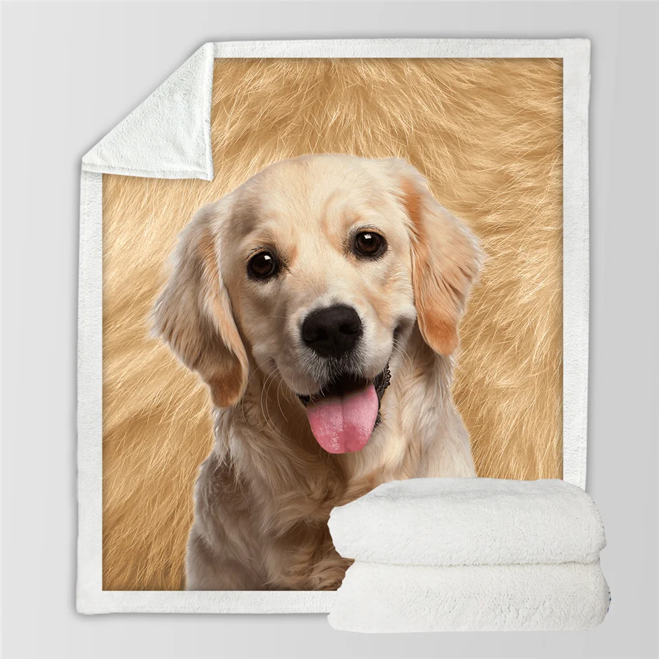 HM Life Sherpa Blanket on Beds Brown Dog Animal 3D Printed Throw Blanket for Adult& Kid Portable Wearable Travel Plush Blanket - Цвет: Dog9