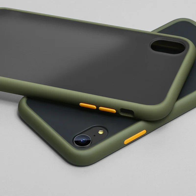 Green Yellow Joyroom PC+ TPU+ материал для процесса впрыска топлива двойная защита от столкновений Жесткий матовый защитный чехол для IPhone11 - Цвет: Green Yellow