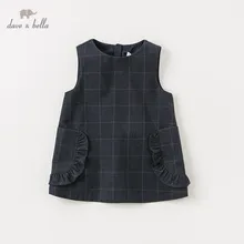DB11559-2 dave bella/осеннее милое клетчатое платье принцессы для маленьких девочек детское модное праздничное платье детская одежда в стиле «лолита»