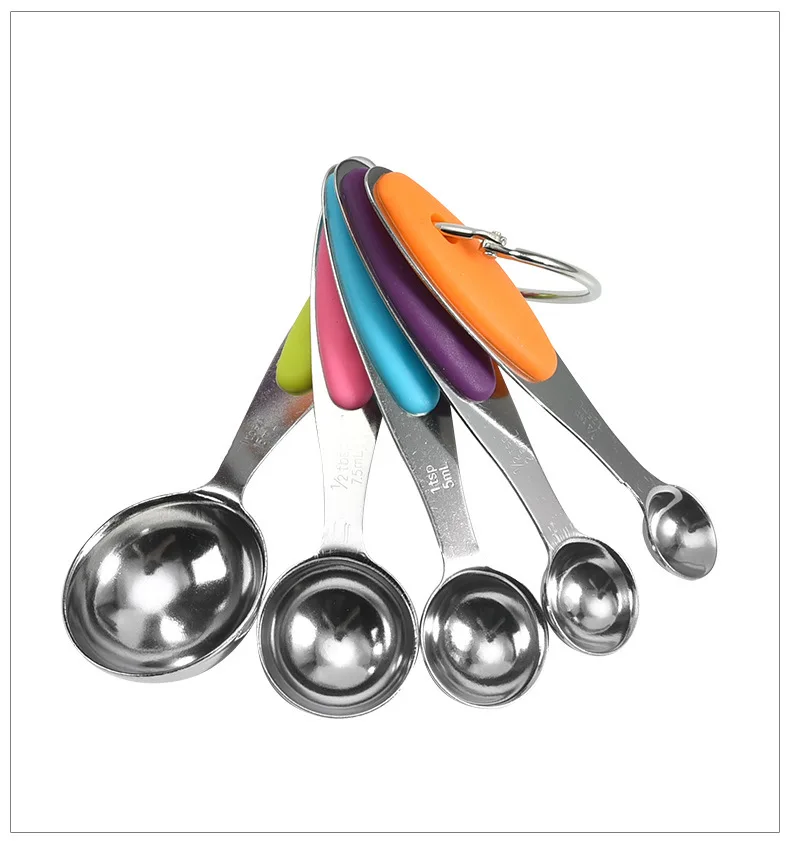 430 Stainless Steel Spoon Measuring Cup Kitchen Measuring ji liang chi 5 Set Bakery Measuring Spoo