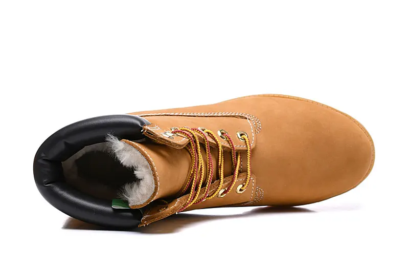 TIMBERLAND/уличные Зимние ботильоны премиум-класса; Натуральная шерсть; Мужская и женская обувь из натуральной кожи; Цвет пшеничный, желтый; повседневная обувь; размеры 36-44