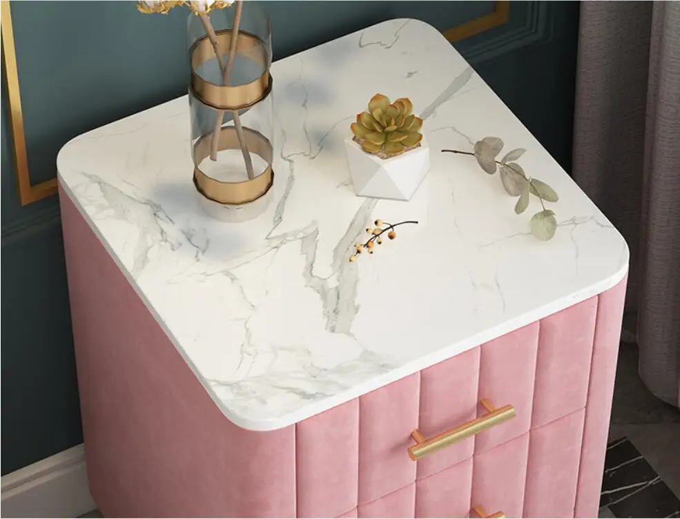

Marble bedside cabinet modern simple storage cabinet bedside locker bedroom cabinet