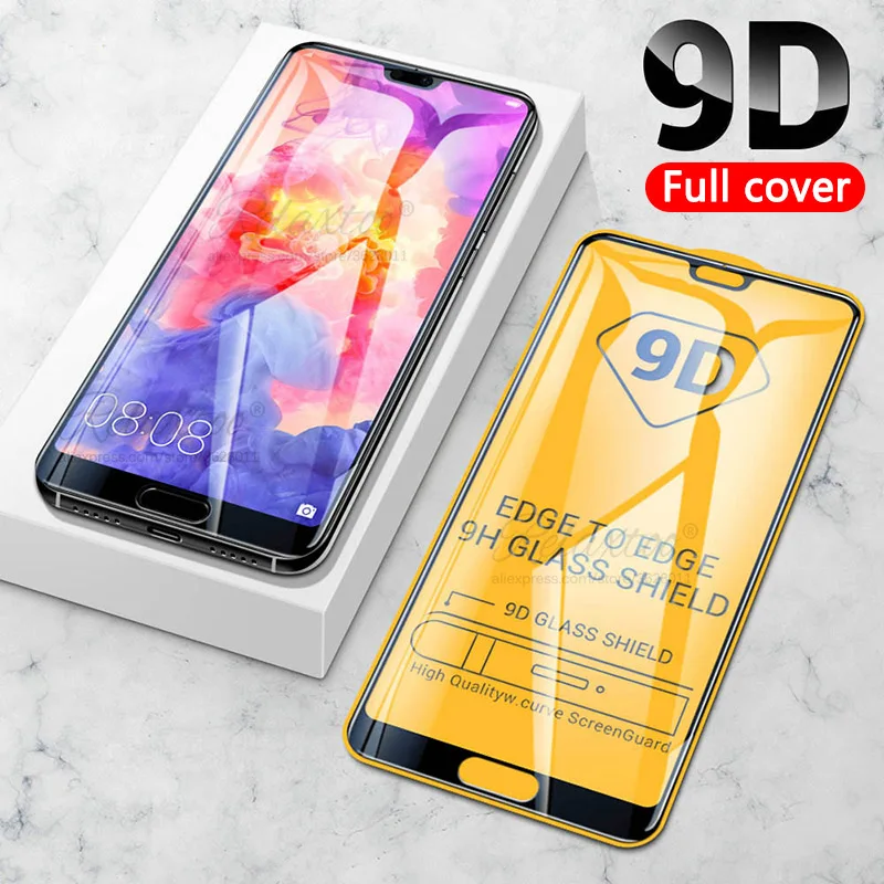 9D Protective Glass on For Huawei P30 Lite P20 Pro Screen Protector