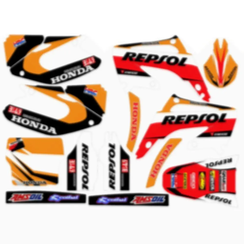 

For HONDA CR125 CR250 2002-2007 New Full Graphics Decals Stickers Custom Number Name 3M Bright Stickers Waterproof