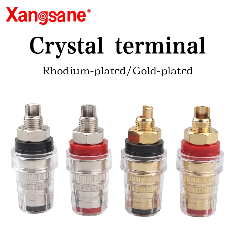 Xangsane 4pcs crystal transparent hifi terminal power amplifier amplifier banana plug interface welding-free short column afbeelding