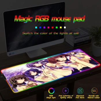 

Campus Anime RGB Gaming Mouse Pad Gamer Computer LED Lighting USB Large Mousepad Colorful Non-slip Desk Pad Mice Mat
