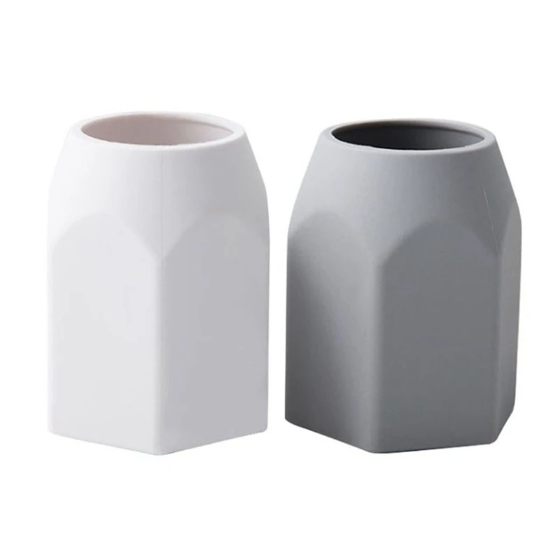 

2 Pcs Pen Holder Pencil Holder Organizer for Desk Organization Pen Pencil Pen Brush Organizer Gray & White