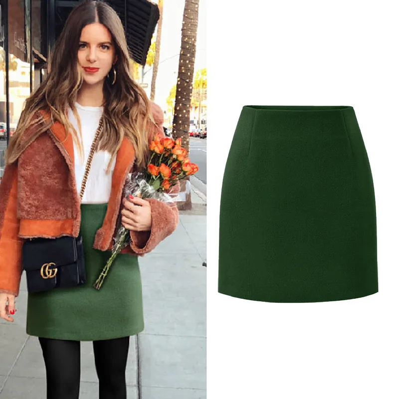 

2019 Autumn And Winter New Style Versatile Fashion dan li ni High-waisted Slimming A- line Short Skirt Skirt Children Bag Skirt