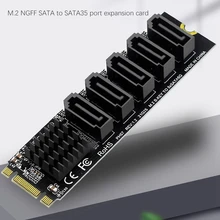 M.2 NGFF B-Key Sata to SATA 3 5 Port Expansion Card 6Gbps Expansion Card JMB575 Chipset Support SSD and HDD