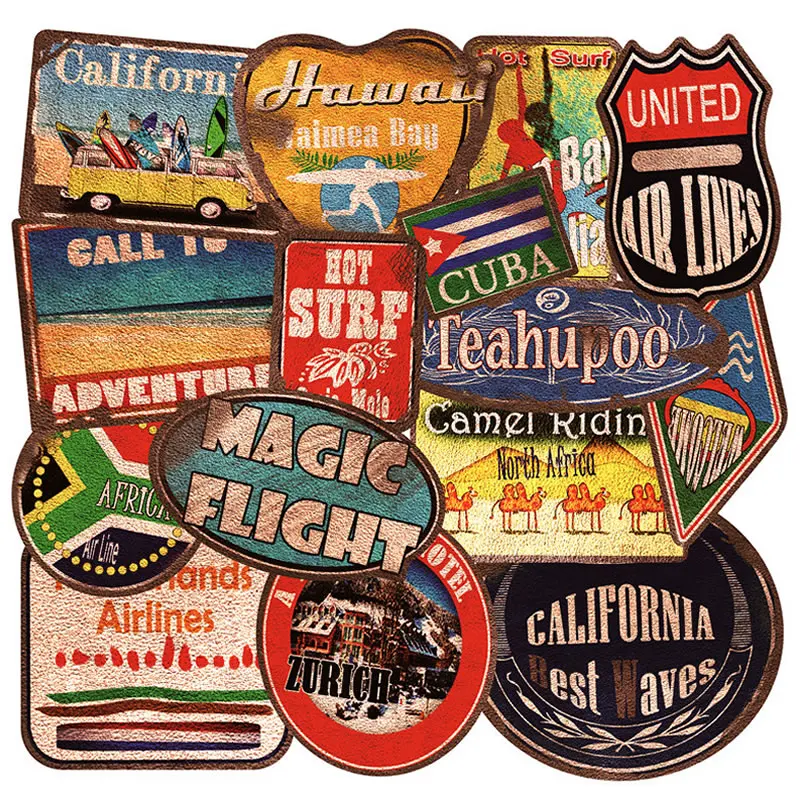 

Retro Waterproof Beach Surfing Stickers Stickers Snowboard Guitar Skateboard Suitcase Vsco Girl Graffiti Sticker Kid Classic Toy