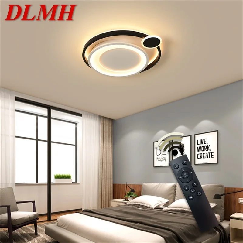 

DLMH Round LED Ceiling Lights with Remote Control Dimmable 220V 110V Modern Decorative Fixtures For Home Living Room Bedroom