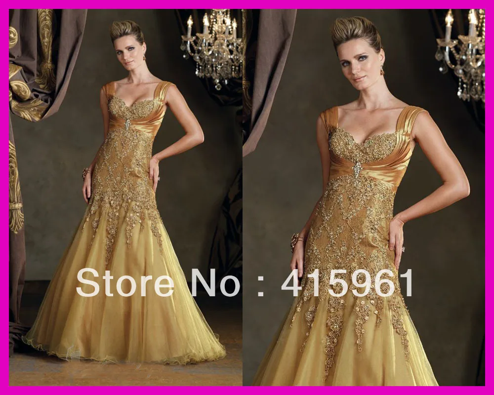 Vestido de madrinha Великолепные золотые кружевные Длинные платья фарсали с рукавами-крылышками для матери невесты на свадьбу вечернее платье