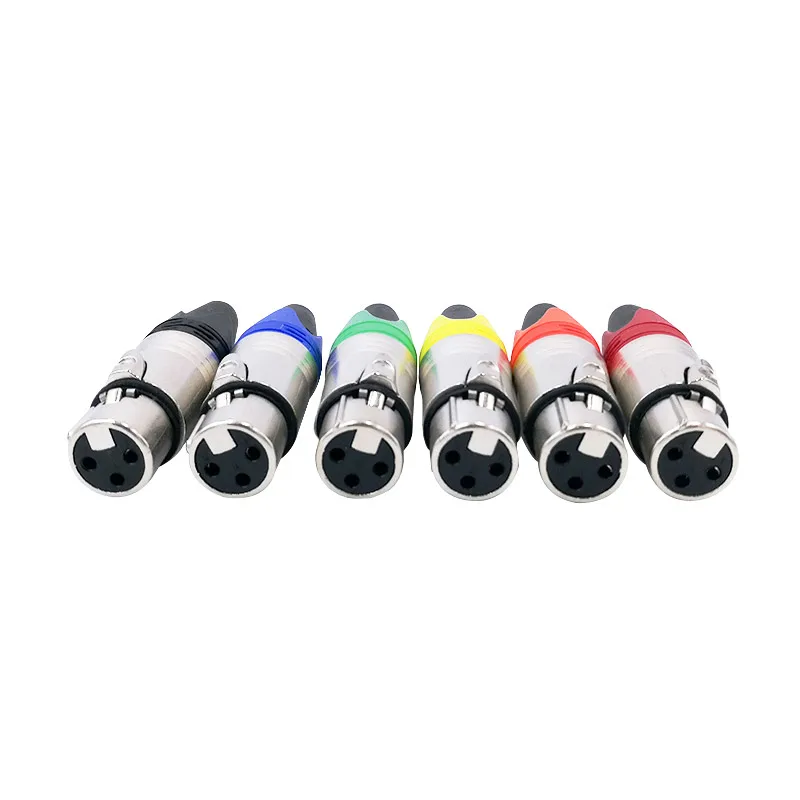 10Pcs Xlr 커넥터 오디오 플러그 마이크 플러그 3pin 스피커 커넥터 남성 & 여성 컬러 마이크 커넥터