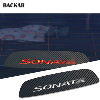 

Car-styling Carbon Fiber Emblems Stickers For Hyundai Sonata 2018 2019 8th 9th Sonata Auto High Brake Light Accessories