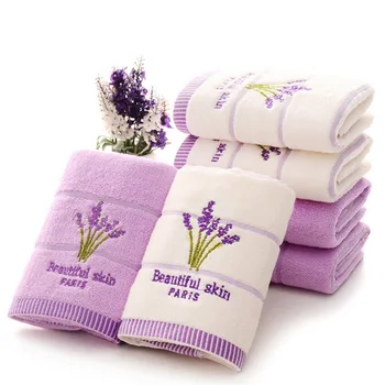 

100% Cotton Soft Towels Lavendar Smell Embroidery Bath Hand Cotton Face Washcloth Towel Quick-Dry Sheet for Home Outdoor Travel