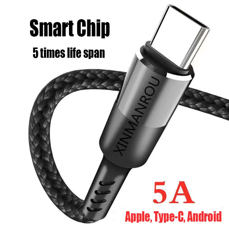 1 м 2 м данных USB зарядное устройство кабель для IOS нейлон 3A Быстрая зарядка происхождения длинный провод шнур