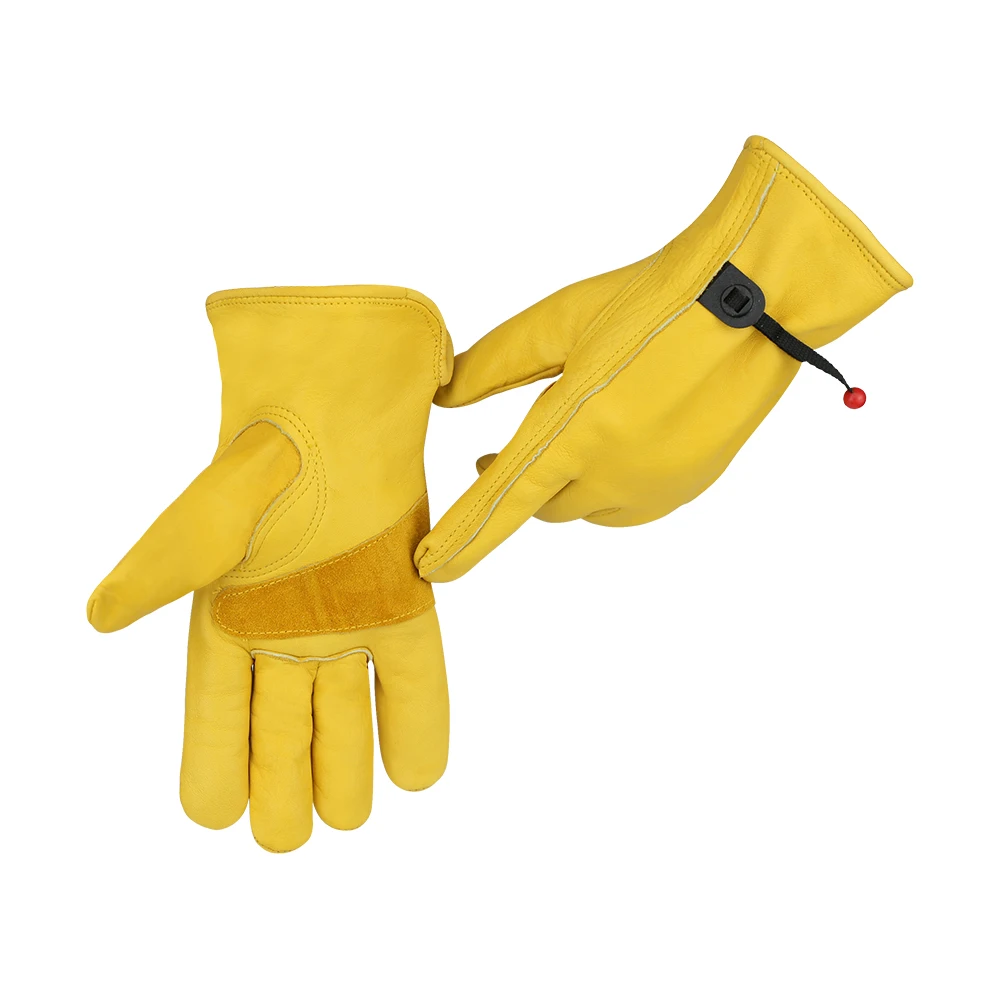

Leather Safety Work Gloves Double Palm Durable & Strong Cowhide Leather Driving Gardening Construction Metal Working Glove